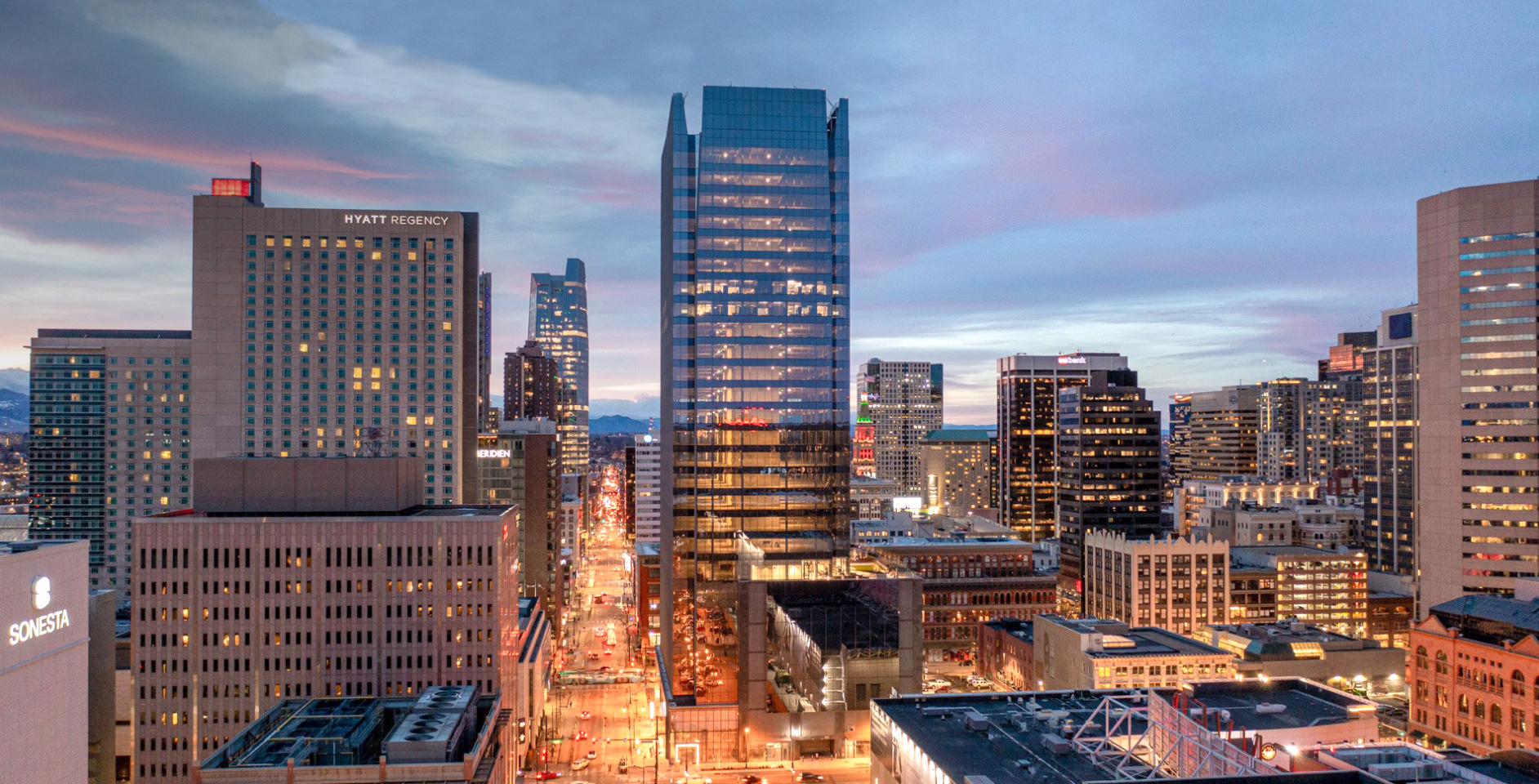 Block 162, a modern office tower in downtown Denver